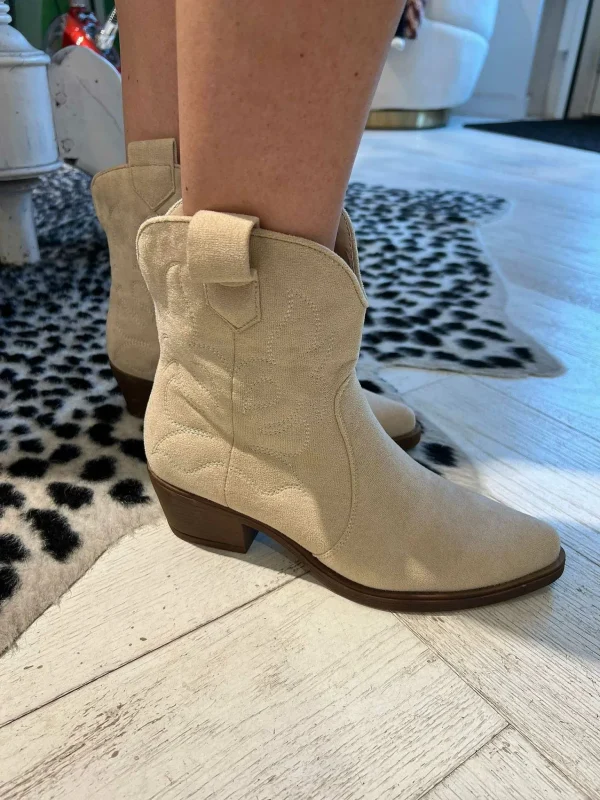 LOF Boutique Abby Western Boots Beige> Laarzen