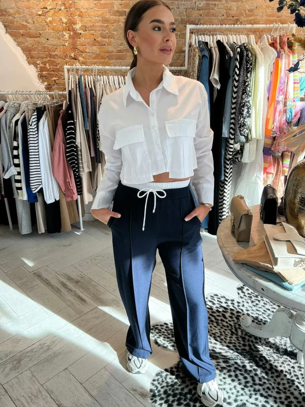 LOF Boutique Alexis Pantalon Navy> Broeken