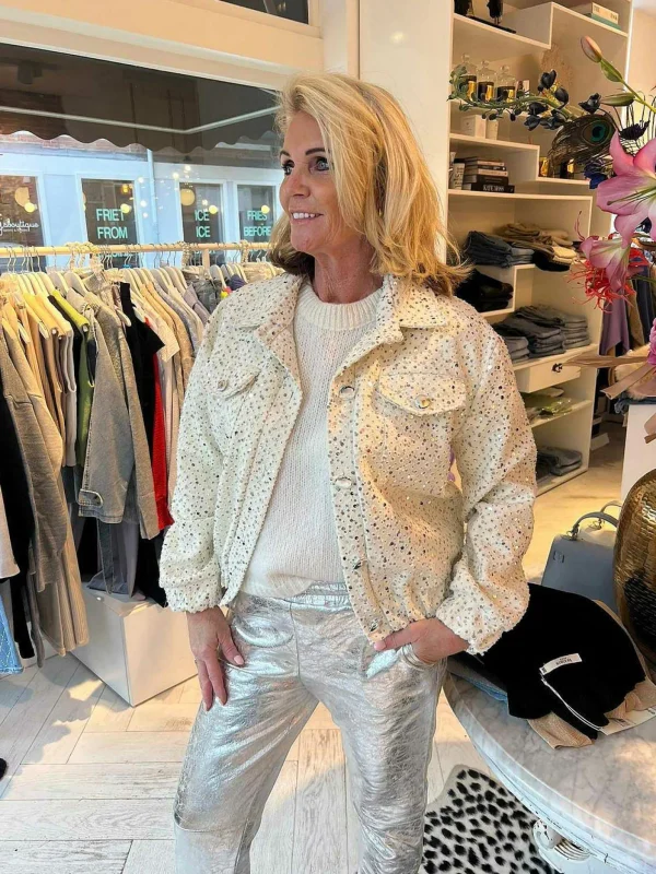 LOF Boutique Alison Sequin Jacket Beige> Jassen