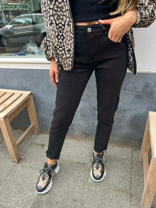 LOF Boutique Amy Mom Jeans Black> Broeken