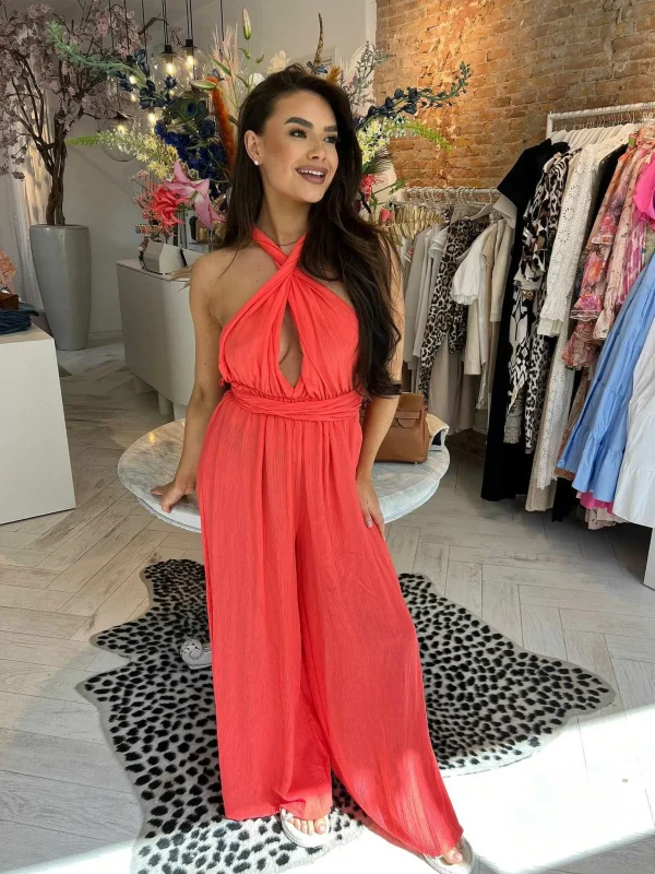 LOF Boutique Annabel Jumpsuit Coral> Jumpsuits