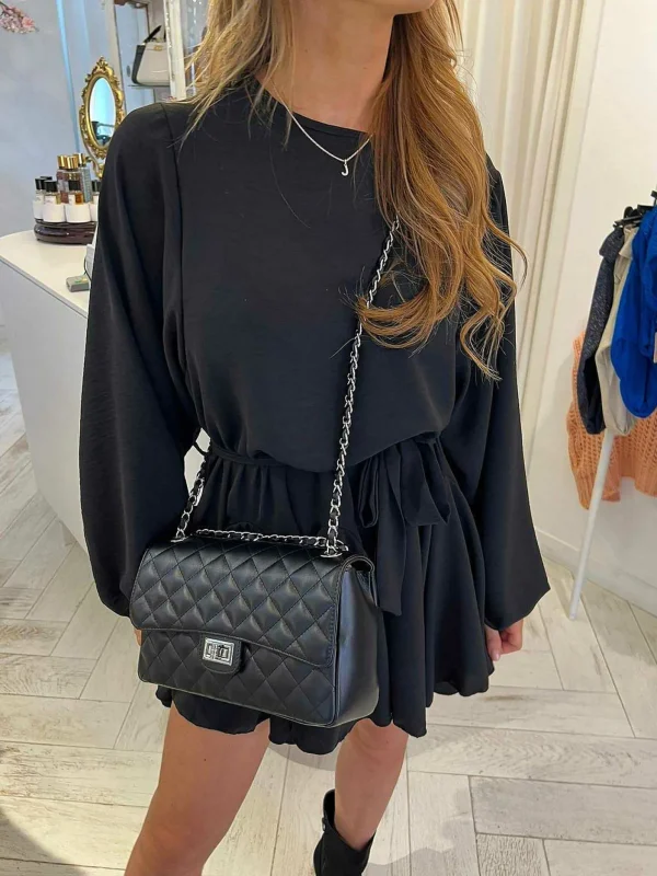 LOF Boutique Audrey Bag Black & Silver Medium> Tassen