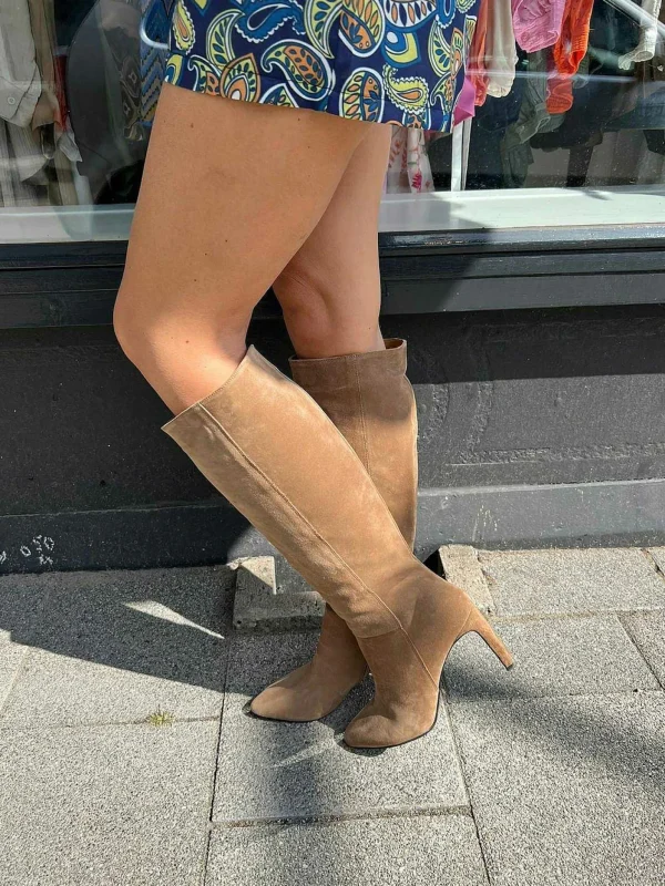 LOF Boutique Babouche Boots Taupe> Hakken