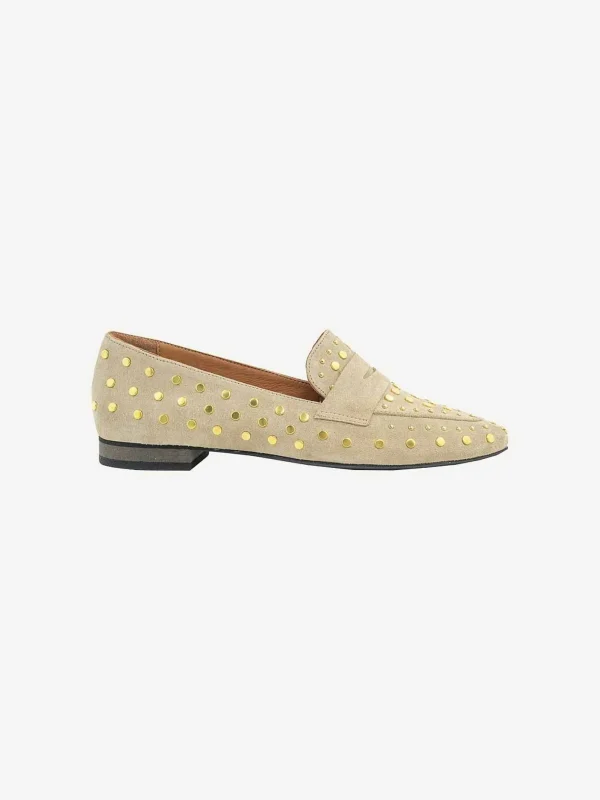 LOF Boutique Babouche Loafers All Over Studs Beige> Loafers