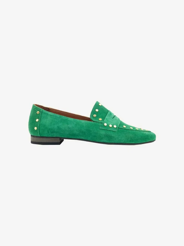 LOF Boutique Babouche Loafers Studs Green> Loafers