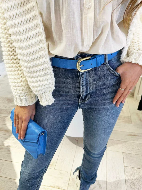 LOF Boutique Basic Belt Blue> Riemen