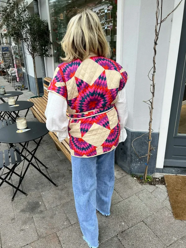 LOF Boutique Beky Aztec Gilet Beige> Gilets