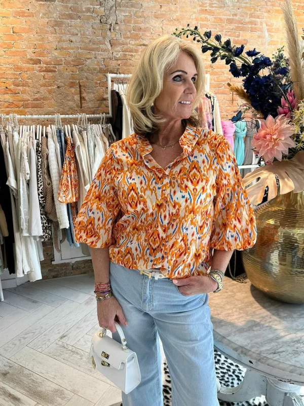 LOF Boutique Blaire Blouse Orange> Tops & Blousjes