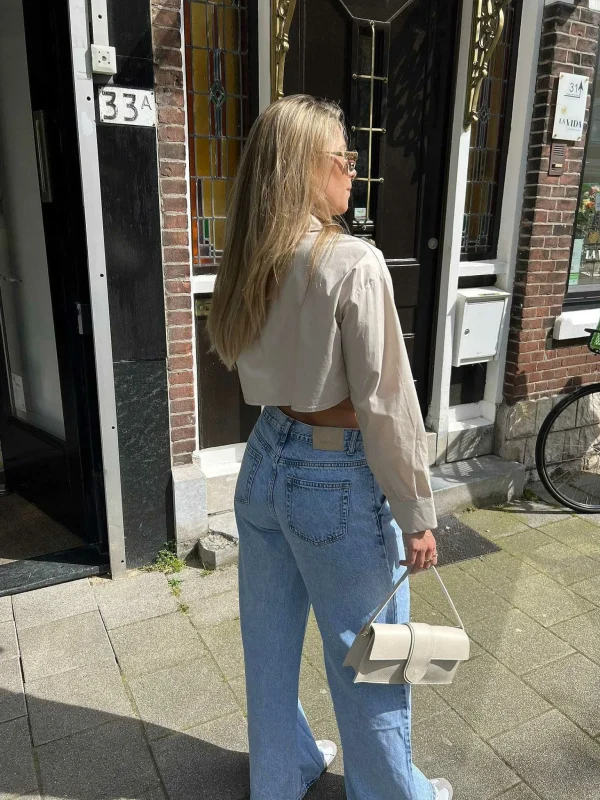 LOF Boutique Bodhi Cropped Blouse Beige> Tops & Blousjes