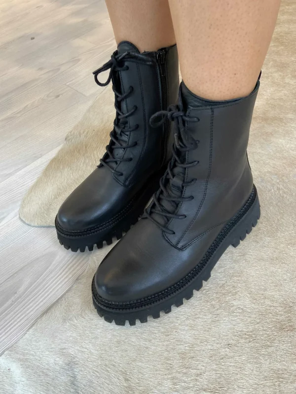 LOF Boutique Bronx Classic Bikerboots Black> Laarzen