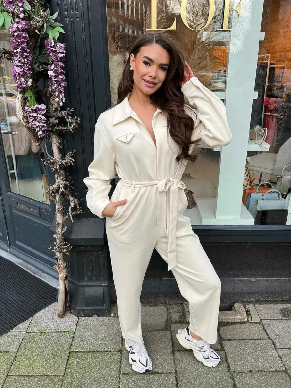 LOF Boutique Carli Comfy Jumpsuit Light Beige> Jumpsuits