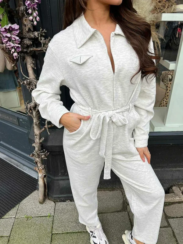 LOF Boutique Carli Comfy Jumpsuit Light Grey> Jumpsuits