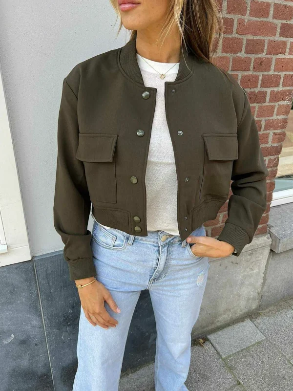 LOF Boutique Charly Bomber Jacket Army> Jassen