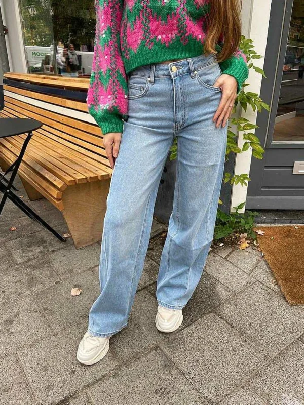 LOF Boutique Chlo Wide Fit Jeans Blue> Broeken