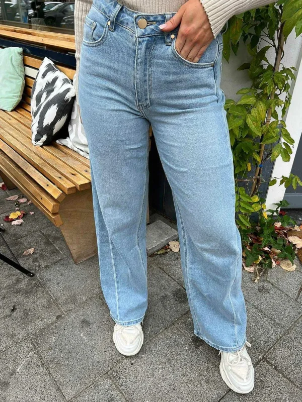 LOF Boutique Chlo Wide Fit Jeans Blue> Broeken