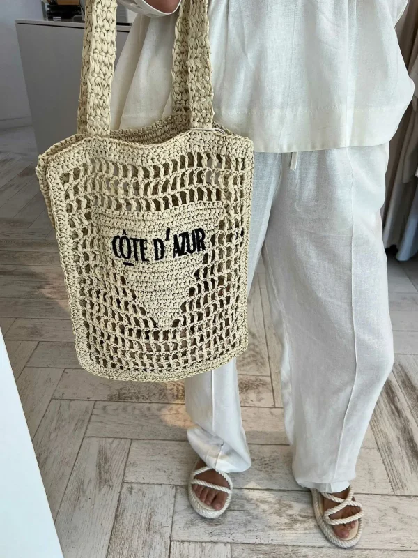 LOF Boutique Cote D'Azur Beach Bag Beige> Tassen