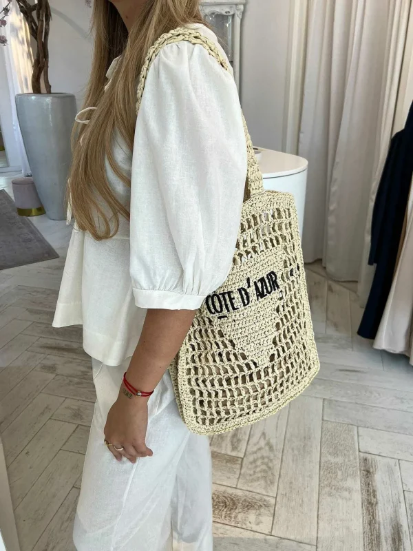 LOF Boutique Cote D'Azur Beach Bag Beige> Tassen