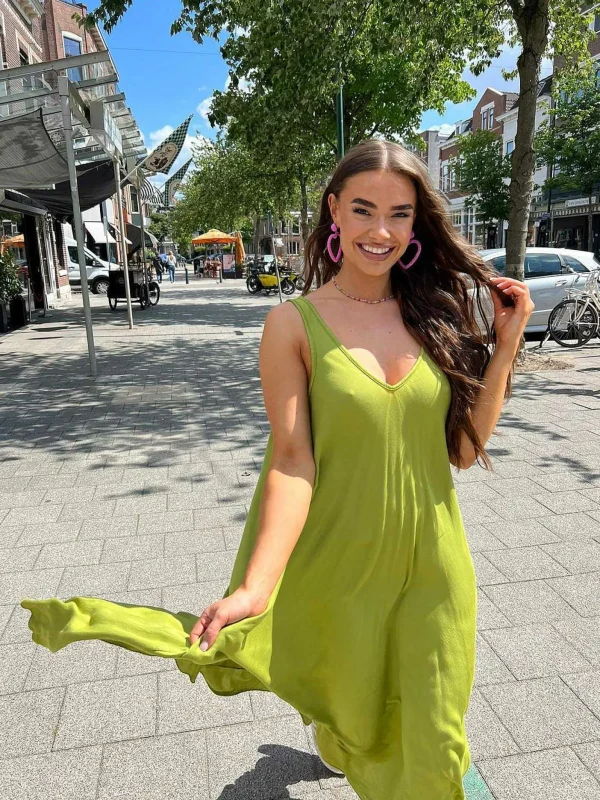 LOF Boutique Ella Maxi Dress Lime> Jurken