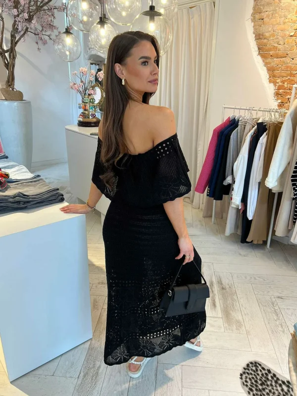 LOF Boutique Estella Off Shoulder Maxi Dress Black> Jurken