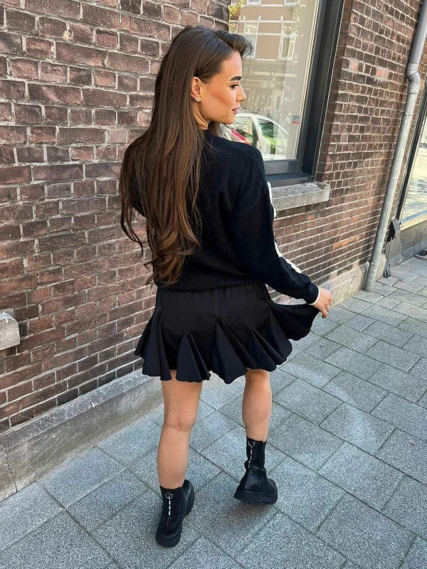 LOF Boutique Evi-Lynn Skirt Black> Rokken