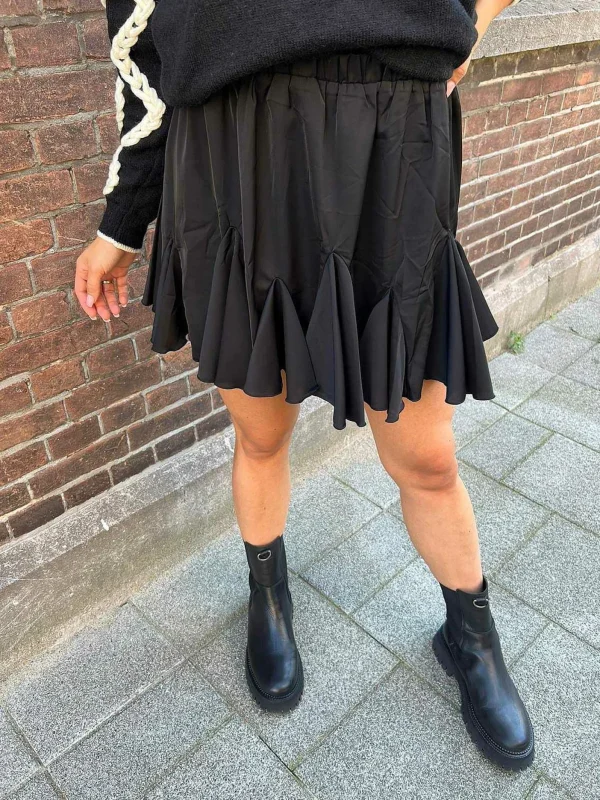 LOF Boutique Evi-Lynn Skirt Black> Rokken