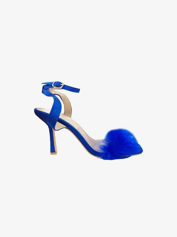 LOF Boutique Feather Heels Kobalt> Hakken