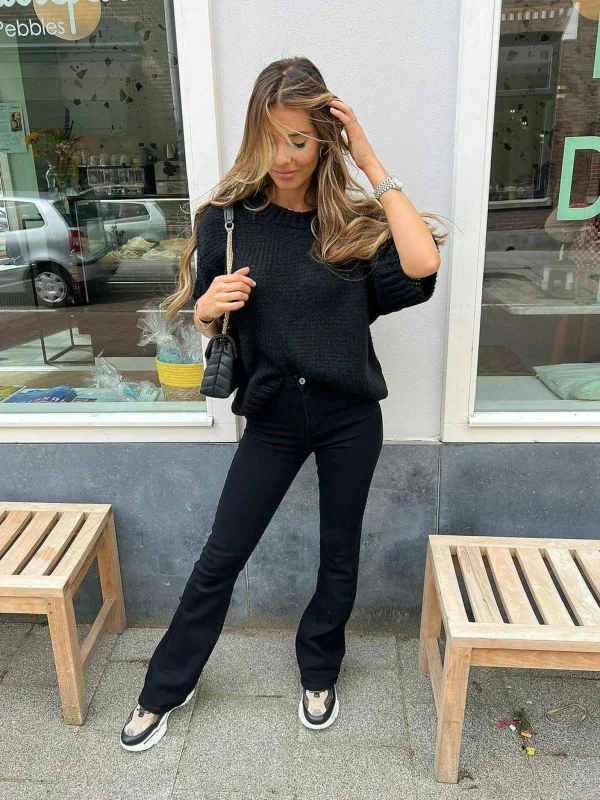 LOF Boutique Flared Jeans Black> Broeken