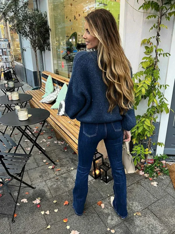 LOF Boutique Flared Jeans Deep Blue> Broeken