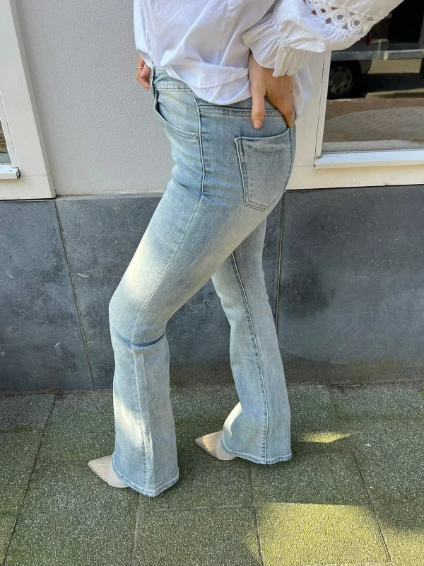 LOF Boutique Flared Jeans Old Blue> Broeken