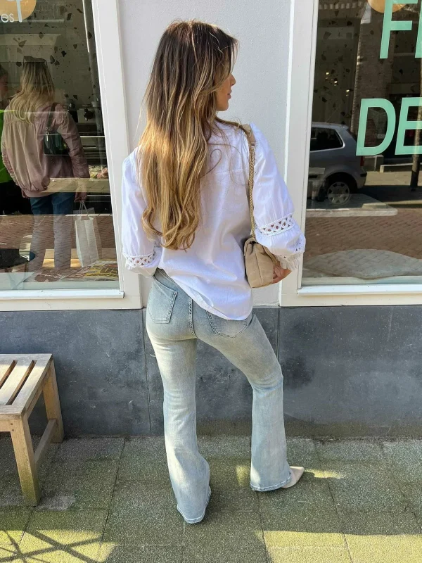 LOF Boutique Flared Jeans Old Blue> Broeken