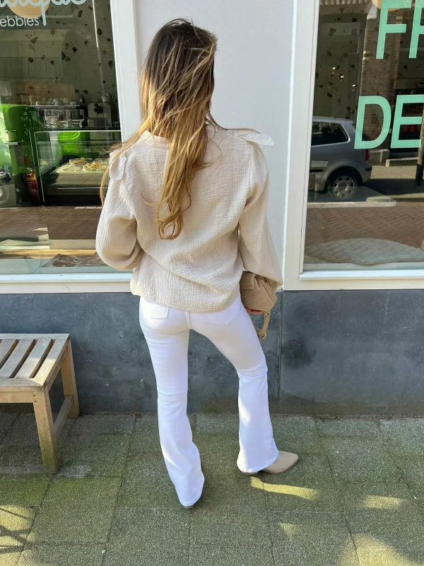 LOF Boutique Flared Jeans White> Broeken