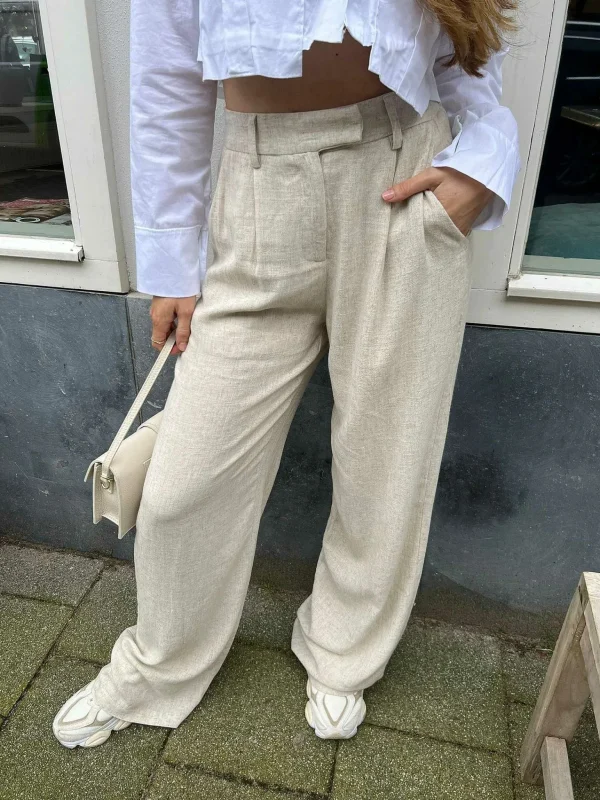 LOF Boutique Fleur Linen Pants> Broeken