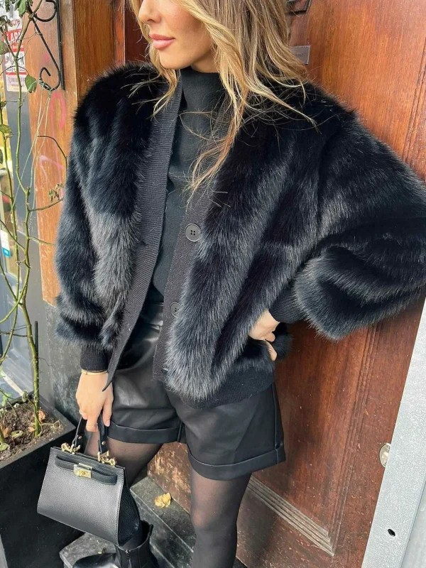 LOF Boutique Furry Vest Black> Vesten