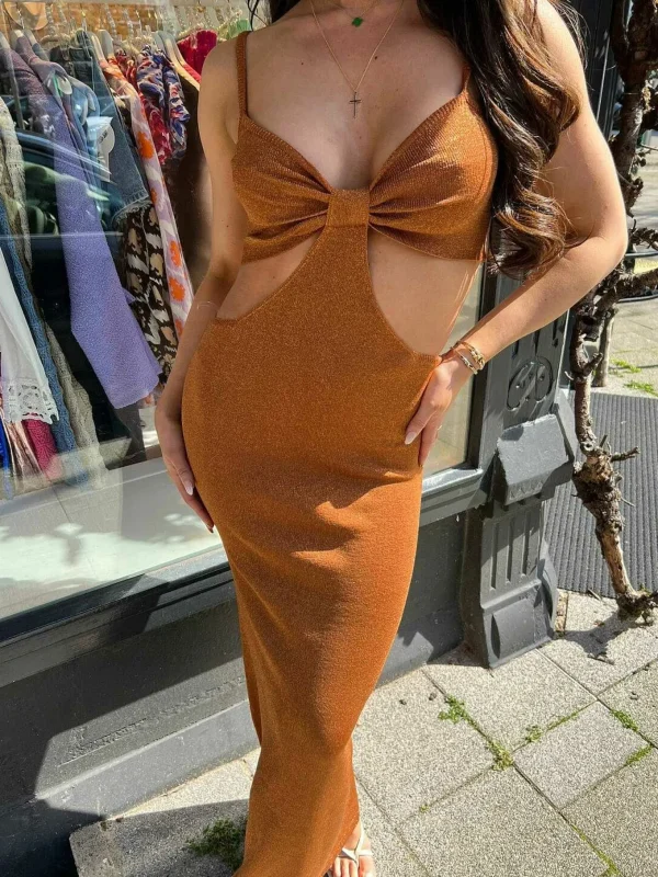 LOF Boutique Gabriella Maxi Dress Terracotta> Jurken