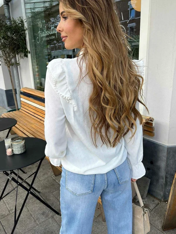 LOF Boutique Gracy Blouse White> Tops & Blousjes