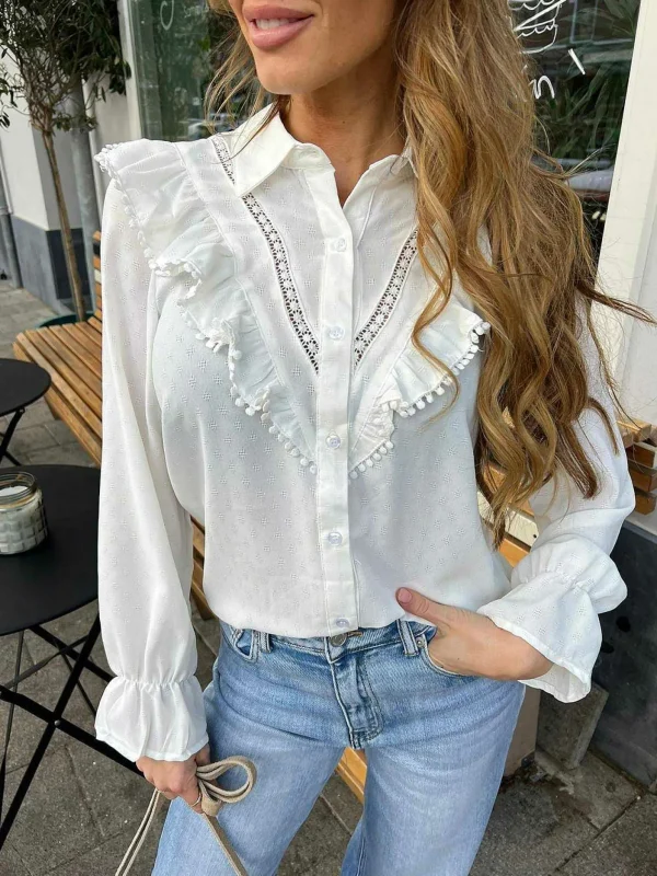 LOF Boutique Gracy Blouse White> Tops & Blousjes