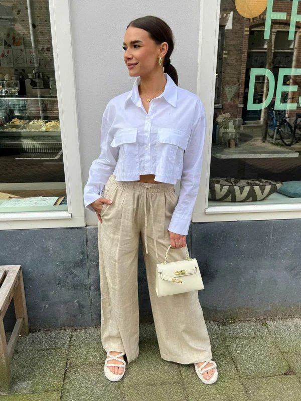 LOF Boutique Hailey Linen Pants Beige> Broeken