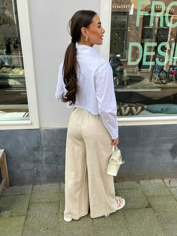 LOF Boutique Hailey Linen Pants Beige> Broeken