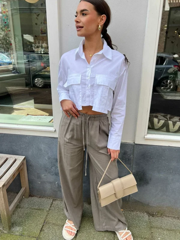 LOF Boutique Hailey Linen Pants Taupe> Broeken