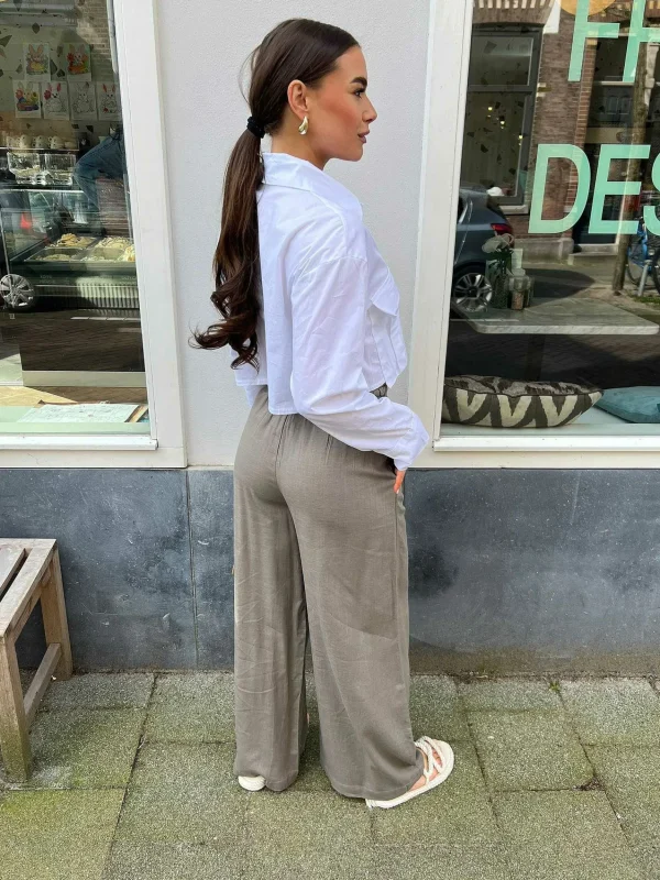 LOF Boutique Hailey Linen Pants Taupe> Broeken