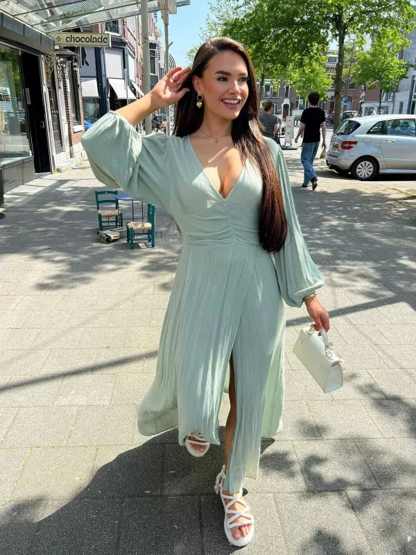 LOF Boutique Indi Maxi Dress Army> Jurken