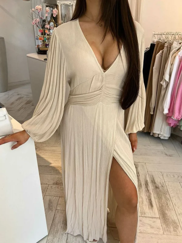 LOF Boutique Indi Maxi Dress Beige> Jurken