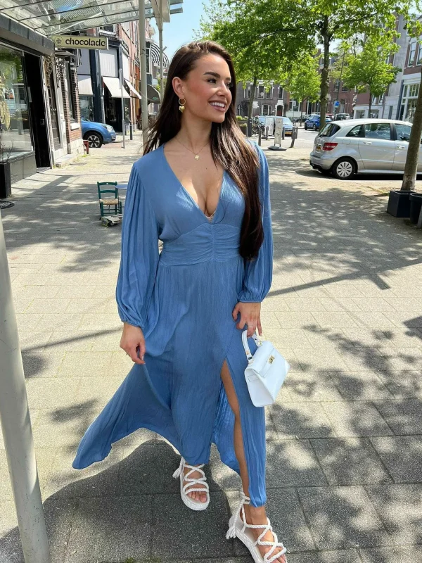 LOF Boutique Indi Maxi Dress Blue> Jurken