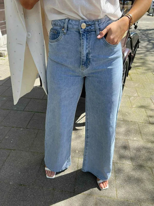 LOF Boutique Iva Wide Leg Jeans Denim Blue> Broeken