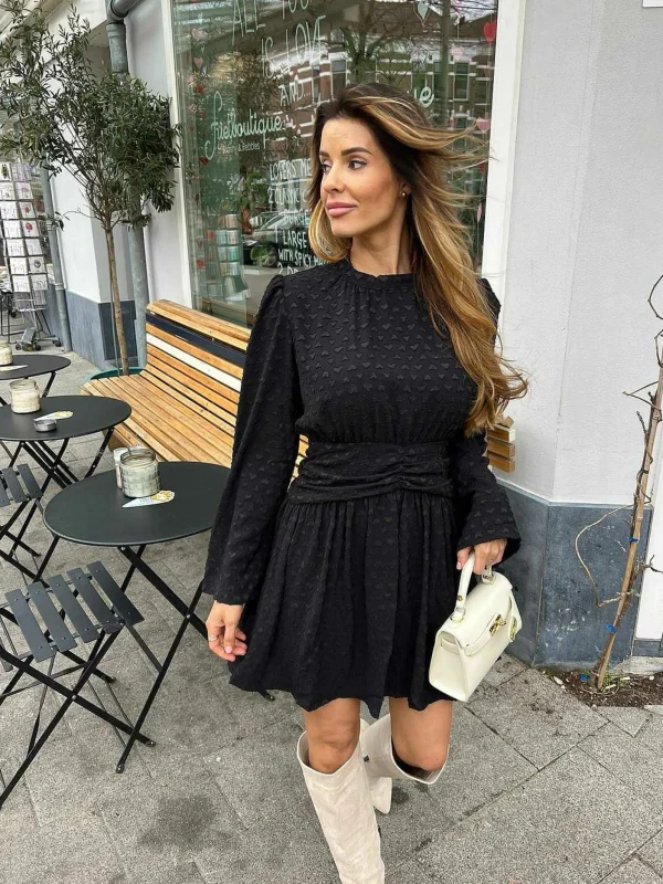 LOF Boutique Jamie Heart Dress Black> Jurken