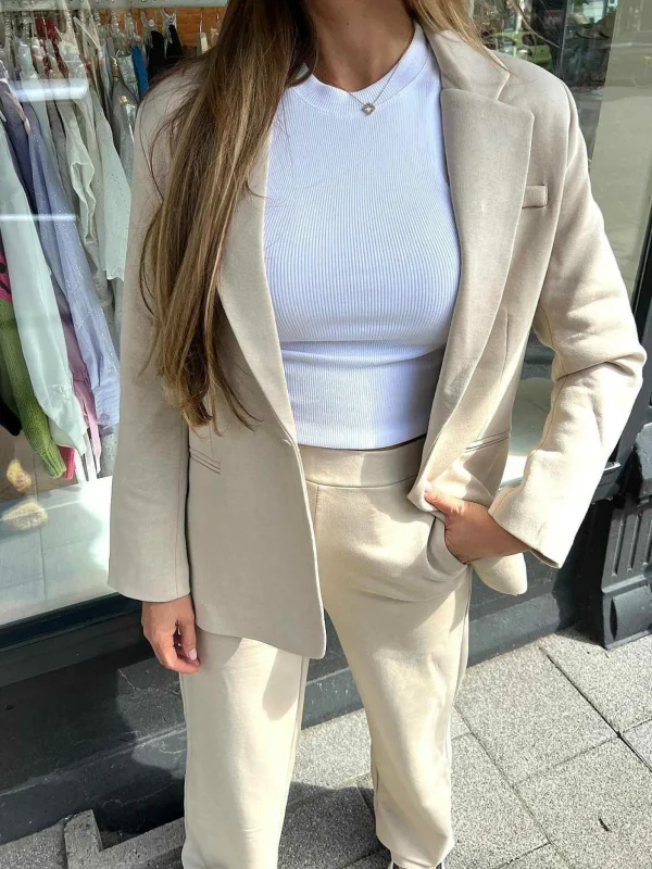 LOF Boutique Jog Suit Set Beige> Sets