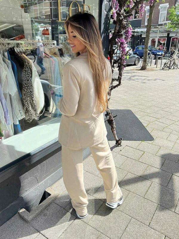 LOF Boutique Jog Suit Set Beige> Sets