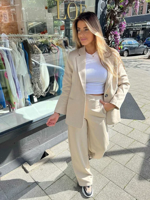 LOF Boutique Jog Suit Set Beige> Sets