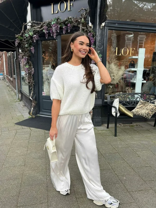 LOF Boutique Julie Silky Pants Off White> Broeken