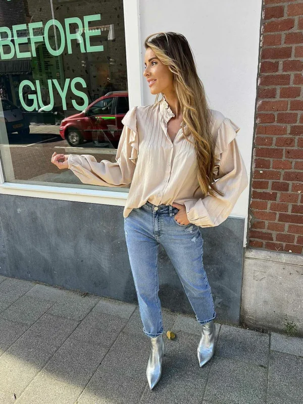 LOF Boutique June Blouse Beige> Tops & Blousjes